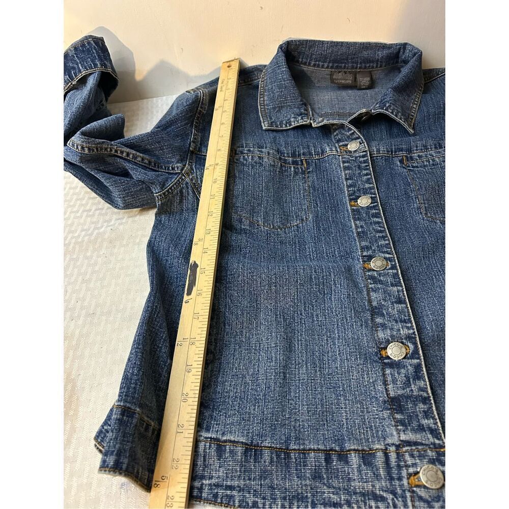 Chicos xl Jean‎ jacket size 3 denim hong kong - Picture 7 of 7